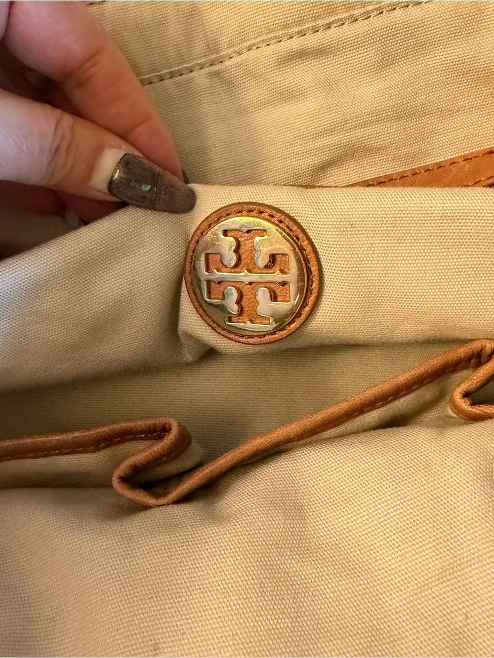 EUC Tory Burch Leather & Quilted Blue Tote. - Picture 12 of 12